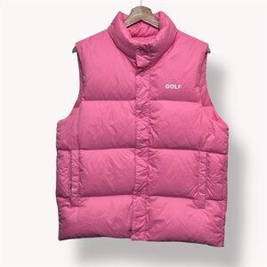 Tyler the Creator Golf Wang Pink Outerwear Puffer with Logo Vest L